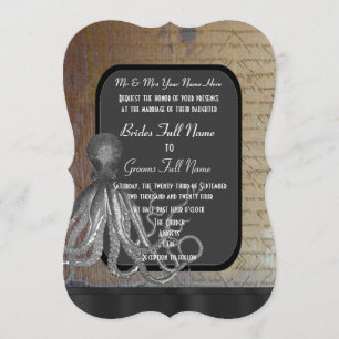 Steampunk-krijtbord, -stijlbruiloft kaart