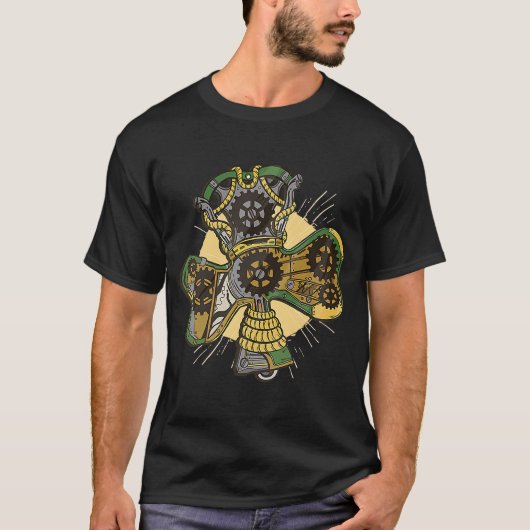 Steampunk  kruisblad t-shirt (Voorkant)