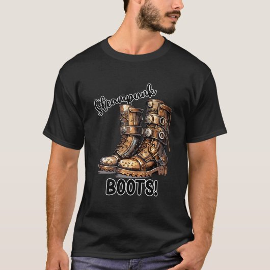Steampunk laarzen! Punk ontwerp T-shirt (Voorkant)