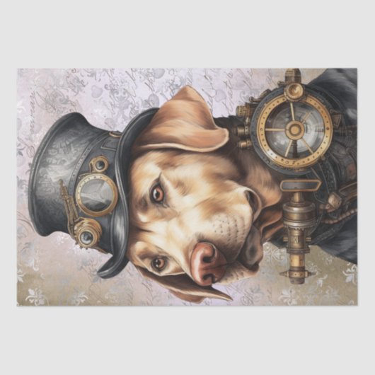 Steampunk Labrador Dog Tissuepapier (Voorkant)