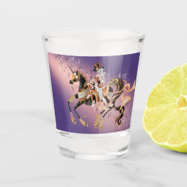 Steampunk Lady & Horse Shot glass Glas