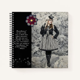  Steampunk Lady Plato Quote Black Journal Notitieboek