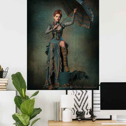 Steampunk Lady Poster (Thuiskantoor)