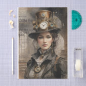 Steampunk Lady, Victoriaans vrouw Ephemera Tissuepapier (Craft)