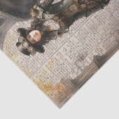 Steampunk Lady, Victoriaans vrouw Ephemera Tissuepapier (Detail)