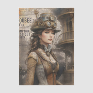 Steampunk Lady, Victoriaans vrouw Ephemera Tissuepapier