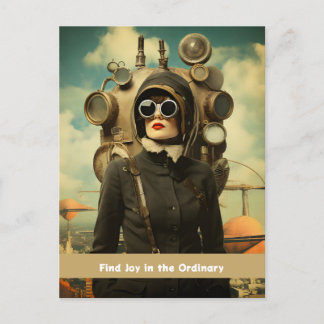 Steampunk Lady Vind vreugde in het gewone Briefkaart