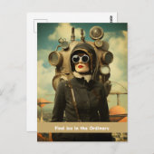 Steampunk Lady Vind vreugde in het gewone Briefkaart (Voorkant / Achterkant)