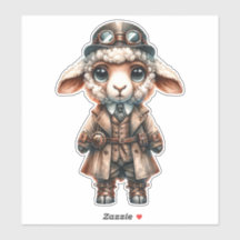 Steampunk Lamb Transparante Sticker