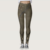 Steampunk Leather Lace Metal  Industrial Leggings (Voorkant)