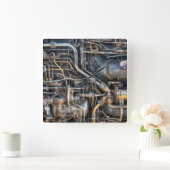 Steampunk-leidingbuizen Vierkante Klok (Huis)