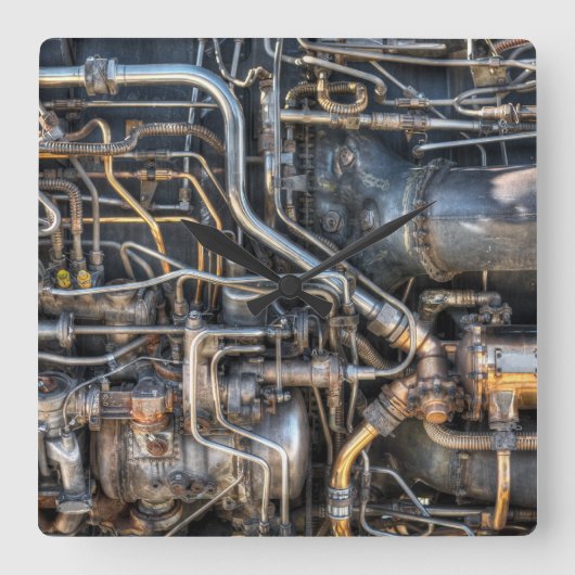 Steampunk-leidingbuizen Vierkante Klok (Voorkant)