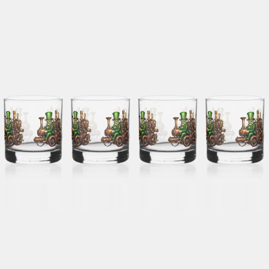 Steampunk Leprechaun Whisky Glas (Links)