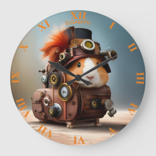 Steampunk Leuke Guinee Pig Rusty Fantasy Grote Klok