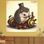 Steampunk Leuke Hedgehog Rusty Fantasy  Canvas Afdruk (Insitu (Woonkamer))