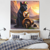 Steampunk Leuke Panter Rusty Fantasy Canvas Afdruk (Insitu (Slaapkamer))