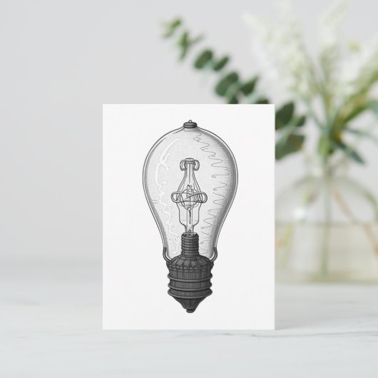 Steampunk Lightbulb Briefkaart (Staand voorkant)