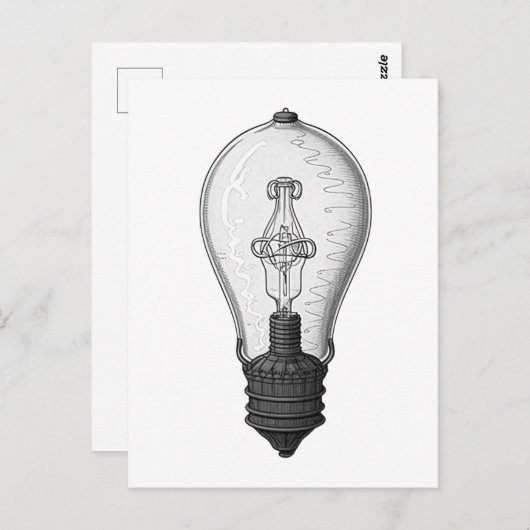 Steampunk Lightbulb Briefkaart (Voorkant / Achterkant)