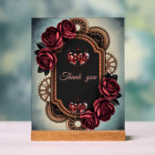 Steampunk Lijst met Red Roses en Gears Acryl Bord (Neutraal)