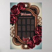 Steampunk Lijst met Red Roses en Gears Poster (Voorkant)