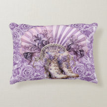 Steampunk Lila Fan en Laarzen Lumbar Pillow