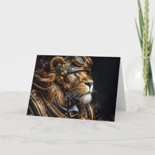 Steampunk Lion Bedankkaart