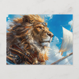 Steampunk Lion Briefkaart