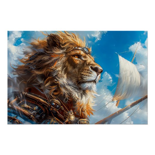 Steampunk Lion Perfect Poster (Voorkant)