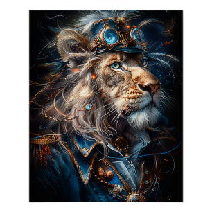 Steampunk Lion Perfect Poster