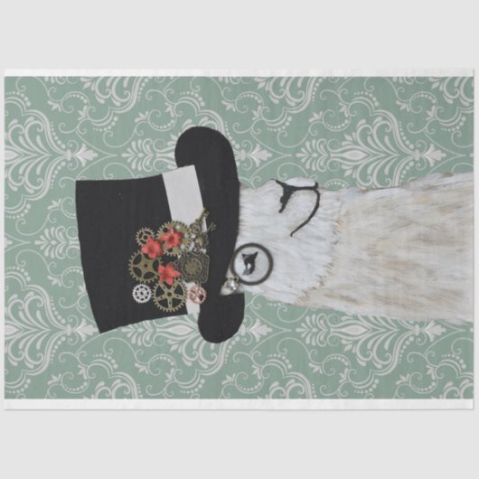 Steampunk Llama Decoupage Paper Tissuepapier (Voorkant)