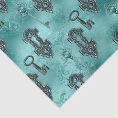 Steampunk Lock en Key Blauwgroen |  ontkoppeling Tissuepapier (Detail)