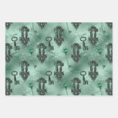 Steampunk Lock en Key Green | ontkoppeling Inpakpapier Vel (Voorkant)