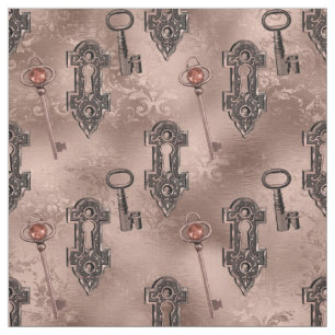 Steampunk Lock en Key Roos Gold Chique decoupage Stof