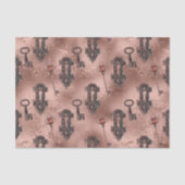 Steampunk Lock en Key Roos Gold | Chique decoupage Tissuepapier (Voorkant)