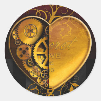 Steampunk Locket Heart Ronde Sticker