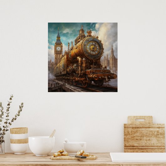 Steampunk Londen Poster (Keuken)