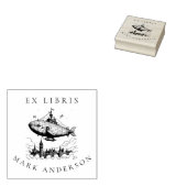 Steampunk London Airship Bookplate Stamp Rubberstempel (Gestempeld)