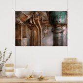 Steampunk - Loodgieterswerk - Industrieel abstract Poster (Keuken)
