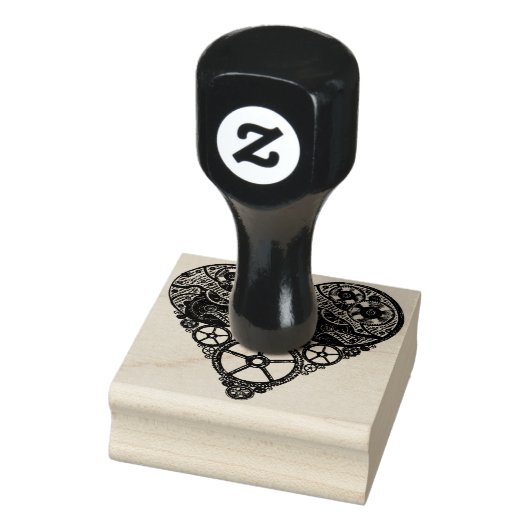 Steampunk Love Heart Rubberstempel (Stempel)