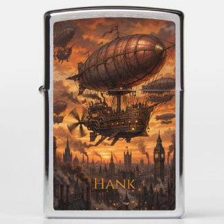 Steampunk Luchtvloot Victoriaanse Stad Zonsonderga