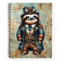 Steampunk Luiaard Spiraal Notebook