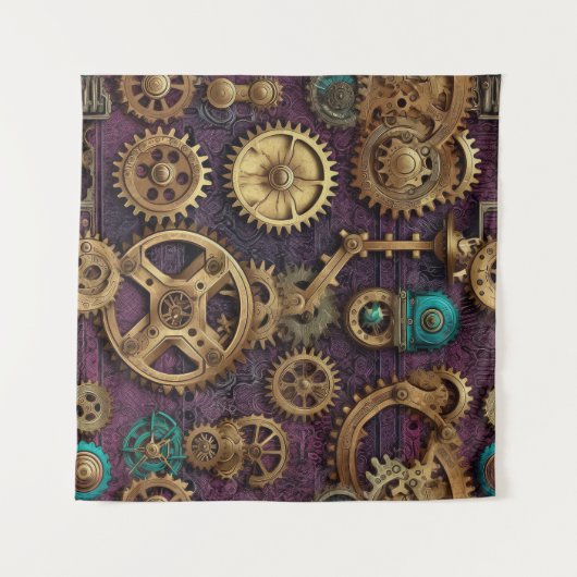 Steampunk Machinery Tapestry Wandkleed (Voorkant (horizontaal))