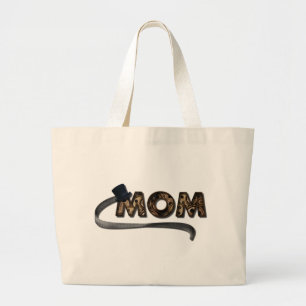 Steampunk Mam Gears en Top Hat Grote Tote Bag