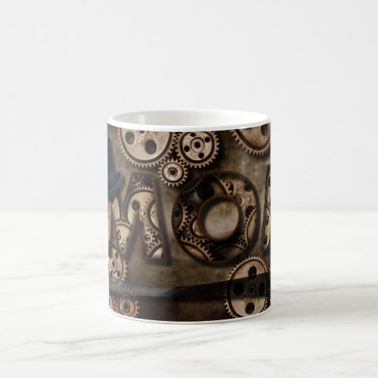 Steampunk Maman Bronze Gears Top Hat Café Mug (Centre)