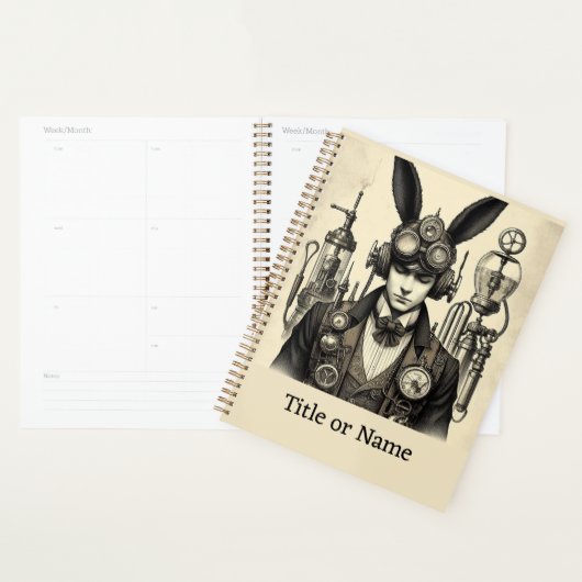 Steampunk Man met oortjes Planner (Display)