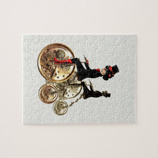 Steampunk man vrouw pony farthing cadeautjes van L Legpuzzel (Horizontaal)