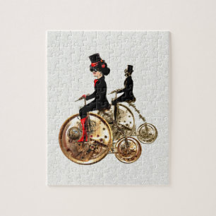 Steampunk man vrouw pony farthing cadeautjes van L Legpuzzel