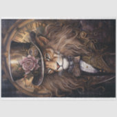 Steampunk Mannelijke Leeuw  Bruin Decoupage Papier (Voorkant)