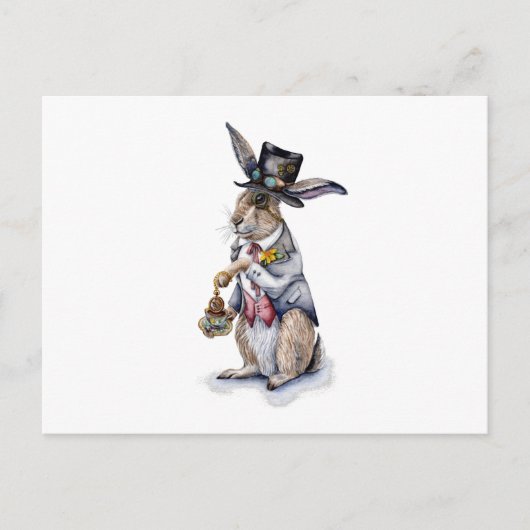 Steampunk March Hare Briefkaart (Voorkant)