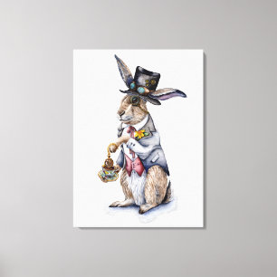 Steampunk March Hare Canvas Afdruk
